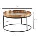 Couchtisch Metall Hammerschlag Sofatisch Ø 62 cm Wohnzimmertisch Gold