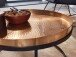 Couchtisch Metall Hammerschlag Sofatisch Ø 62 cm Wohnzimmertisch Gold