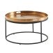 Couchtisch Metall Hammerschlag Sofatisch Ø 62 cm Wohnzimmertisch Gold