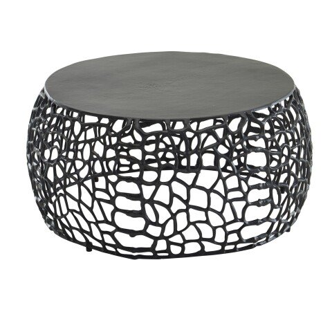 Couchtisch Metall Schwarz Sofatisch Ø 66 cm Tisch Wohnzimmertisch Rund
