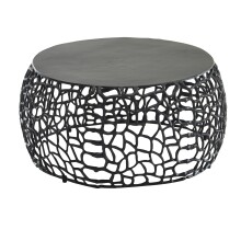 Couchtisch Metall Schwarz Sofatisch Ø 66 cm Tisch...