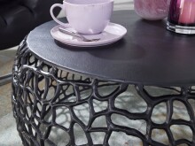 Couchtisch Metall Schwarz Sofatisch Ø 66 cm Tisch Wohnzimmertisch Rund