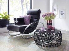 Couchtisch Metall Schwarz Sofatisch Ø 66 cm Tisch Wohnzimmertisch Rund