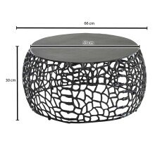 Couchtisch Metall Schwarz Sofatisch Ø 66 cm Tisch Wohnzimmertisch Rund