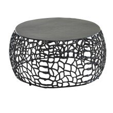 Couchtisch Metall Schwarz Sofatisch Ø 66 cm Tisch...