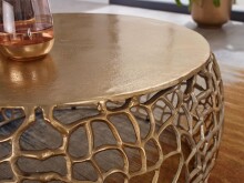 Couchtisch Metall Gold Sofatisch Ø 66 cm Tisch Wohnzimmertisch Rund
