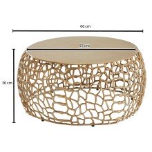 Couchtisch Metall Gold Sofatisch Ø 66 cm Tisch Wohnzimmertisch Rund