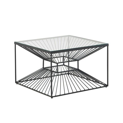 Couchtisch Glas 55x55x36 cm Sofatisch Wohnzimmertisch Tisch Quadratisch