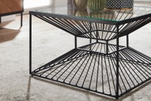 Couchtisch Glas 55x55x36 cm Sofatisch Wohnzimmertisch Tisch Quadratisch