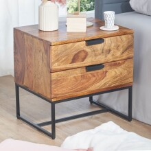Nachttisch Boxspringbett Massivholz 50x40x51 cm Nachtkommode Schubladen