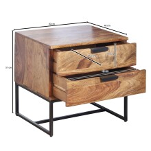 Nachttisch Boxspringbett Massivholz 50x40x51 cm Nachtkommode Schubladen