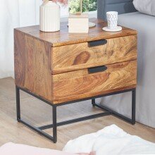 Nachttisch Boxspringbett Massivholz 50x40x51 cm Nachtkommode Schubladen