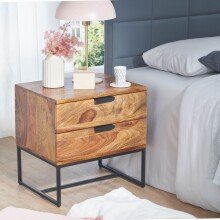 Nachttisch Boxspringbett Massivholz 50x40x51 cm...