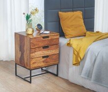Nachttisch Boxspringbett Massivholz 50x40x65 cm Nachtkommode Schubladen