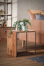 Beistelltisch Anstelltisch Massivholz Metall 45x30x45 cm Abstelltisch