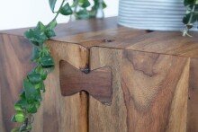 Beistelltisch Anstelltisch Massivholz Metall 45x30x45 cm Abstelltisch