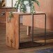 Beistelltisch Anstelltisch Massivholz Metall 45x30x45 cm Abstelltisch