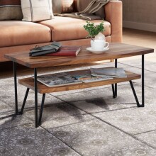 Couchtisch 90x50x40 cm Sofatisch Sheesham Massivholz Tisch mit Stauraum
