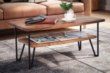 Couchtisch 90x50x40 cm Sofatisch Sheesham Massivholz Tisch mit Stauraum