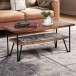 Couchtisch 90x50x40 cm Sofatisch Sheesham Massivholz Tisch mit Stauraum
