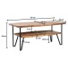 Couchtisch 90x50x40 cm Sofatisch Sheesham Massivholz Tisch mit Stauraum
