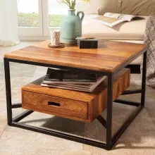 Couchtisch Sofatisch Massivholz 60x60x40 cm...