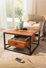 Couchtisch Sofatisch Massivholz 60x60x40 cm Wohnzimmertisch Tisch Eckig