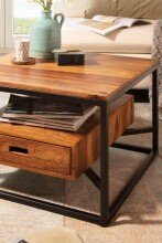 Couchtisch Sofatisch Massivholz 60x60x40 cm Wohnzimmertisch Tisch Eckig