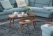 Couchtisch 2er Set Nierenform Holz Wohnzimmertisch Beistelltisch Braun