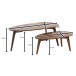 Couchtisch 2er Set Nierenform Holz Wohnzimmertisch Beistelltisch Braun