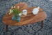 Couchtisch 2er Set Nierenform Holz Wohnzimmertisch Beistelltisch Braun