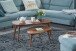 Couchtisch 2er Set Nierenform Holz Wohnzimmertisch Beistelltisch Braun