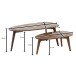 Couchtisch 2er Set Nierenform Holz Wohnzimmertisch Beistelltisch Braun