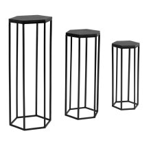 Mango Massivholz Blumentisch 3er Set Satztisch...