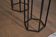 Mango Massivholz Blumentisch 3er Set Satztisch Säulentisch Dekosäule