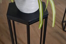Mango Massivholz Blumentisch 3er Set Satztisch Säulentisch Dekosäule