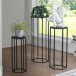 Mango Massivholz Blumentisch 3er Set Satztisch Säulentisch Dekosäule