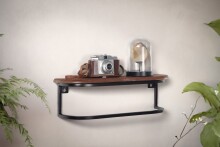 Wandregal 50x15x13 cm Massivholz Metall Hängeregal Regal Industrial