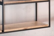Wandregal Holz Metall 60x40x18 cm Hängeregal Regal Rechteckig Massiv
