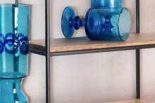 Wandregal Holz Metall 60x40x18 cm Hängeregal Regal Rechteckig Massiv