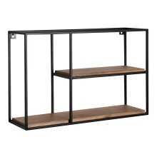 Wandregal Holz Metall 60x40x18 cm Hängeregal Regal Rechteckig Massiv