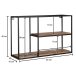 Wandregal Holz Metall 60x40x18 cm Hängeregal Regal Rechteckig Massiv