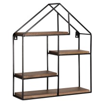 Wandregal Holz Metall 50x60x14 cm Hängeregal Regal Haus Industrial