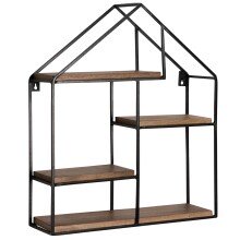 Wandregal Holz Metall 50x60x14 cm Hängeregal Regal Haus Industrial