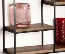 Wandregal Holz Metall 50x60x14 cm Hängeregal Regal Haus Industrial