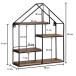 Wandregal Holz Metall 50x60x14 cm Hängeregal Regal Haus Industrial