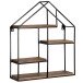 Wandregal Holz Metall 50x60x14 cm Hängeregal Regal Haus Industrial