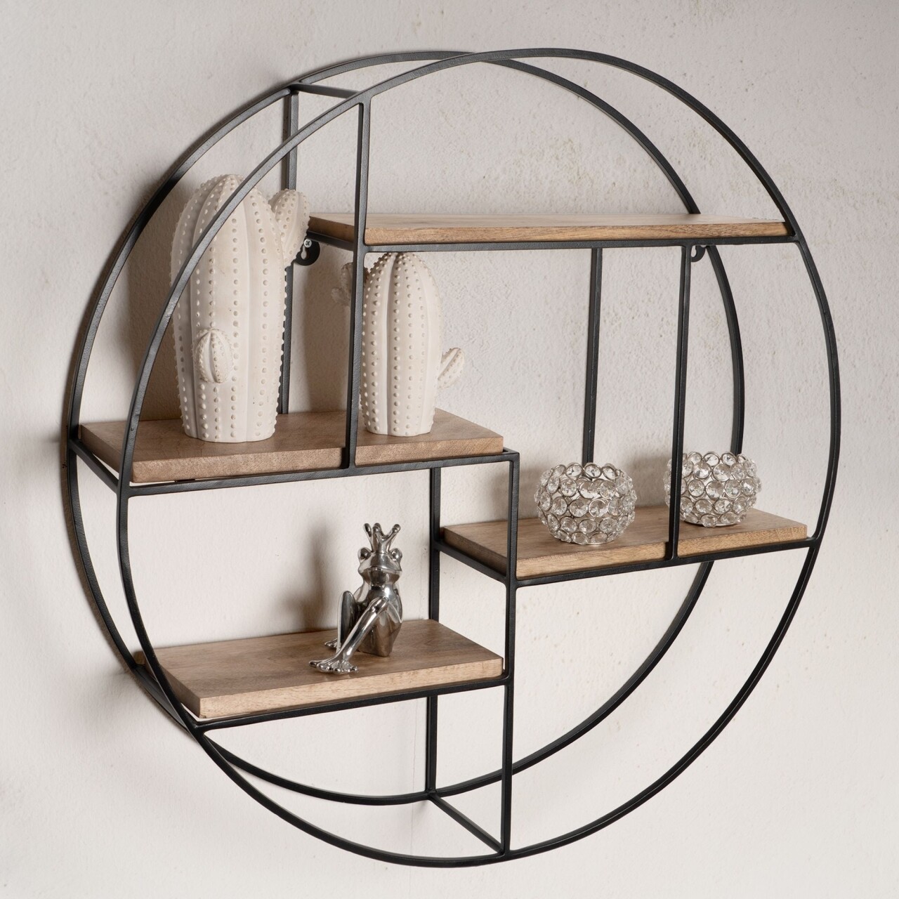 Wandregal Holz Rund