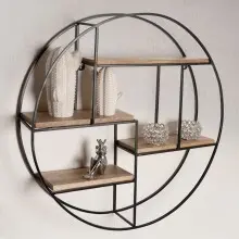 Wandregal Holz Metall 70x70x18 cm Hängeregal Regal...