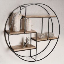 Wandregal Holz Metall 70x70x18 cm Hängeregal Regal...